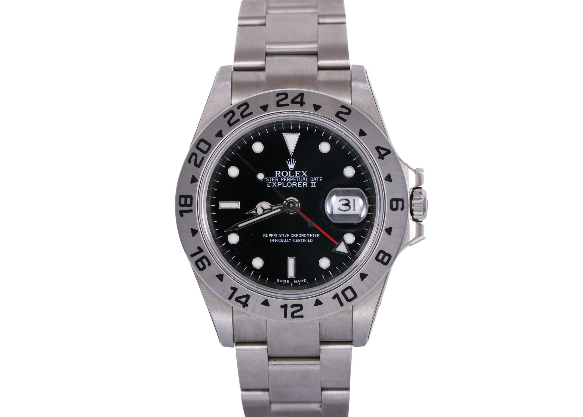 NOS Full Sticker 2004 Rolex Explorer II No Holes Case - 16570 (Black)