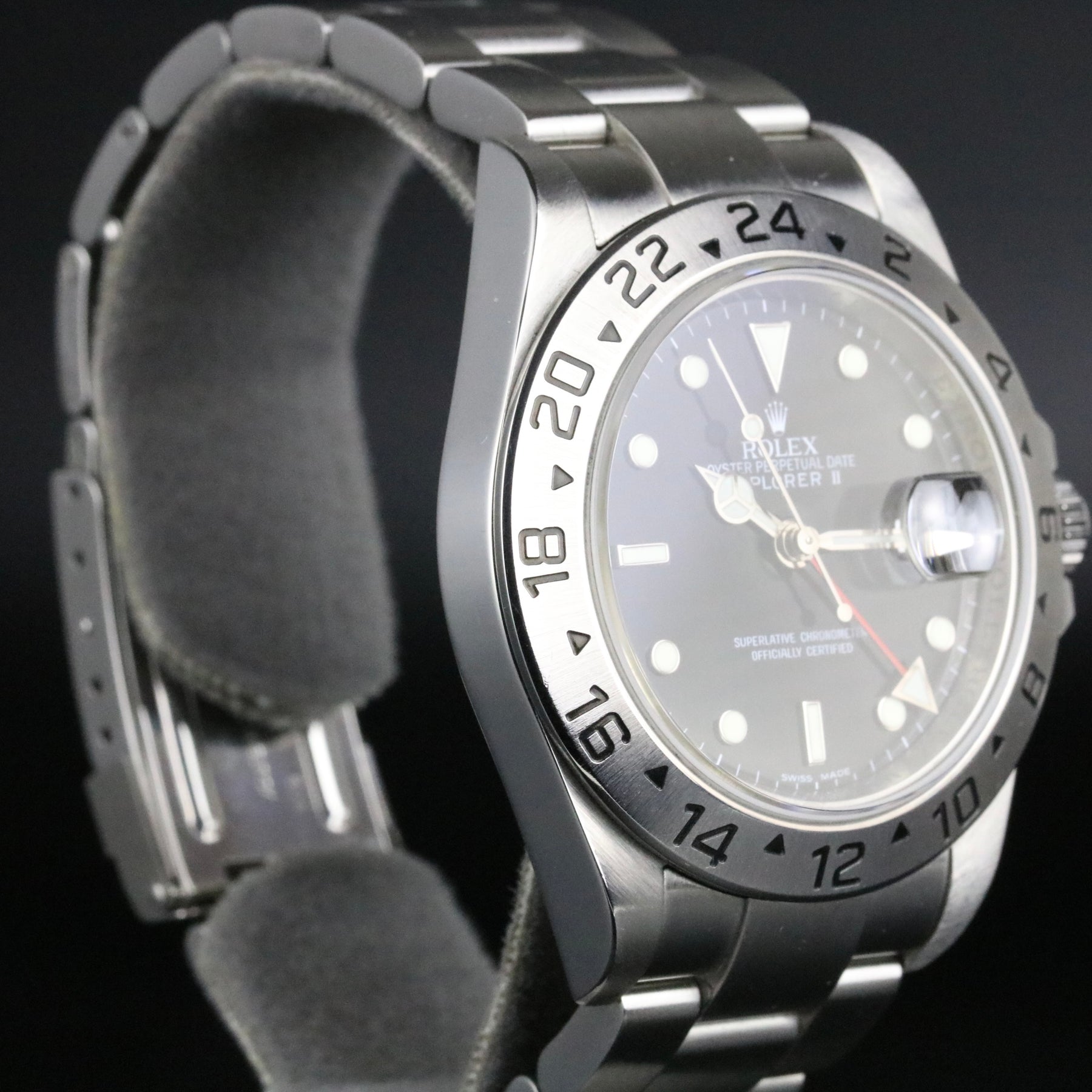2007 Rolex 16570 Explorer Ⅱ 40mm No Holes Case Inner Bezel Engraved with Box & Papers
