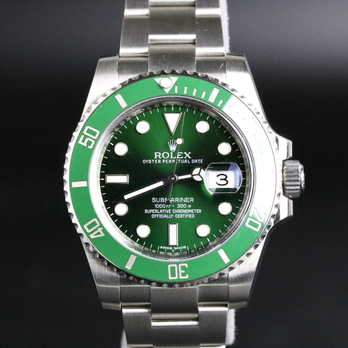 2012 Rolex 116610LV Green Ceramic Submariner "Hulk" with Box & Papers