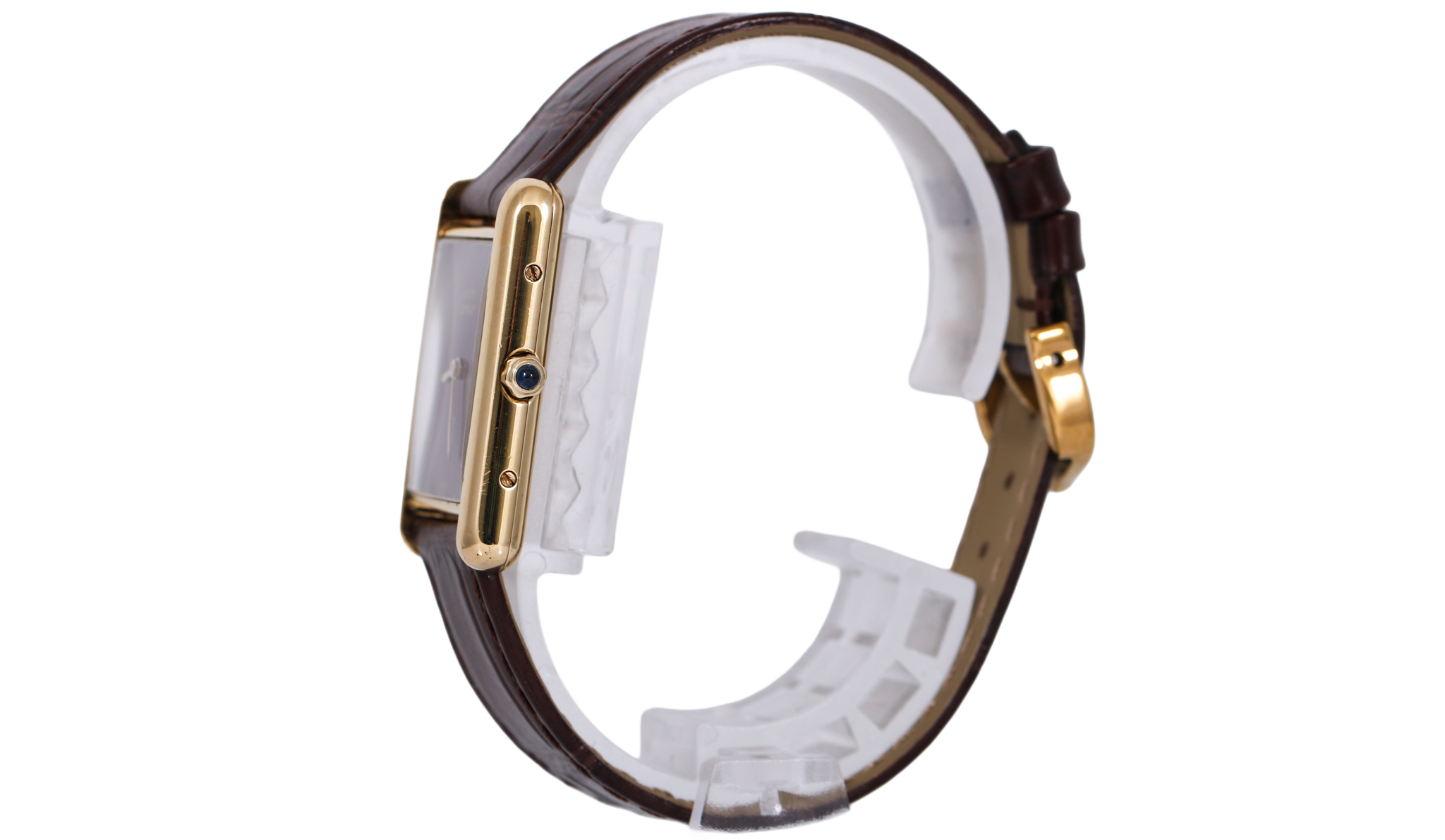 1990s Cartier Tank (Must de Cartier) 81006 23mm (Brown/Burgundy)
