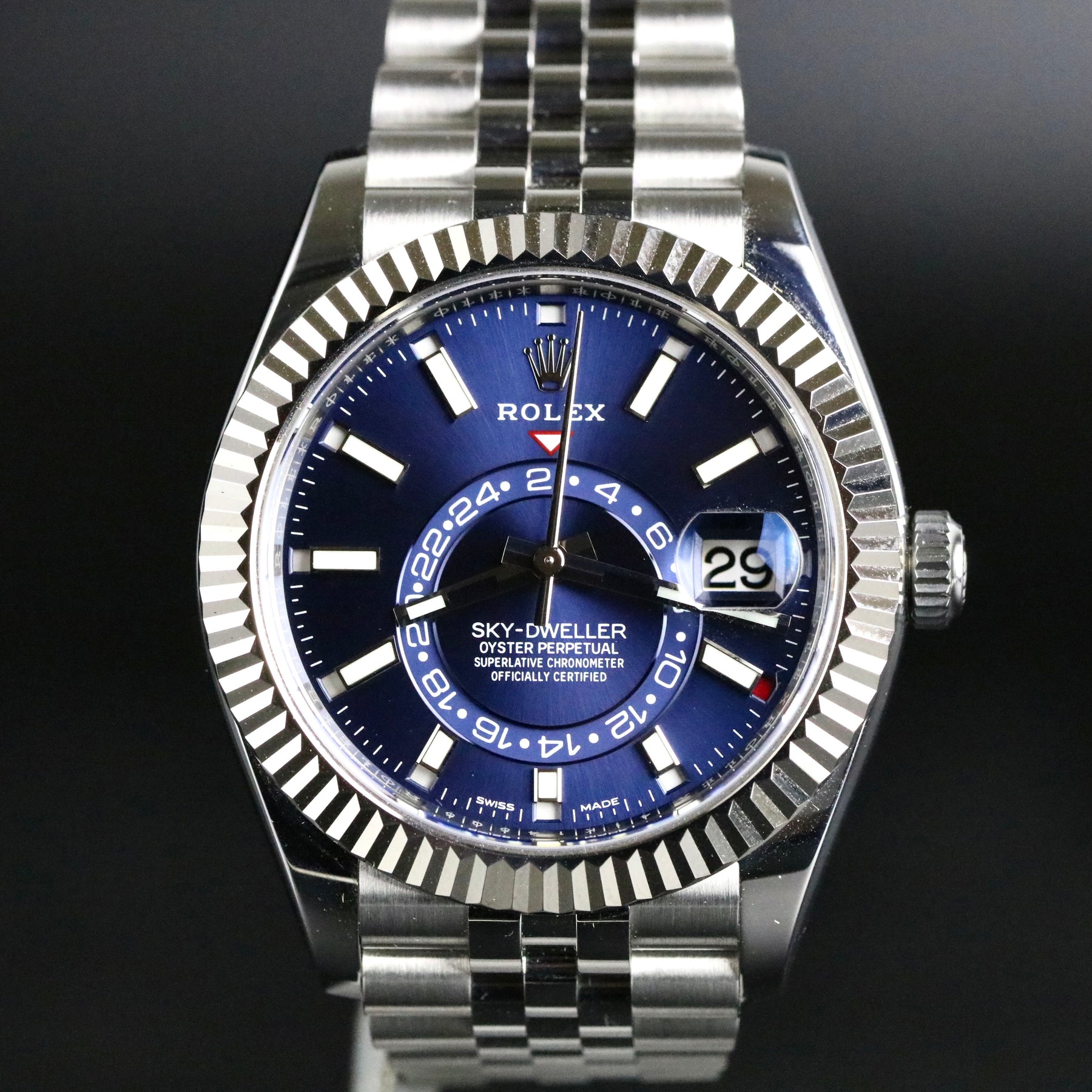 2021 Rolex 326934 Sky-Dweller Blue Dial Jubilee Bracelet with Box & Papers