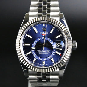 2021 Rolex 326934 Sky-Dweller Blue Dial Jubilee Bracelet with Box & Papers