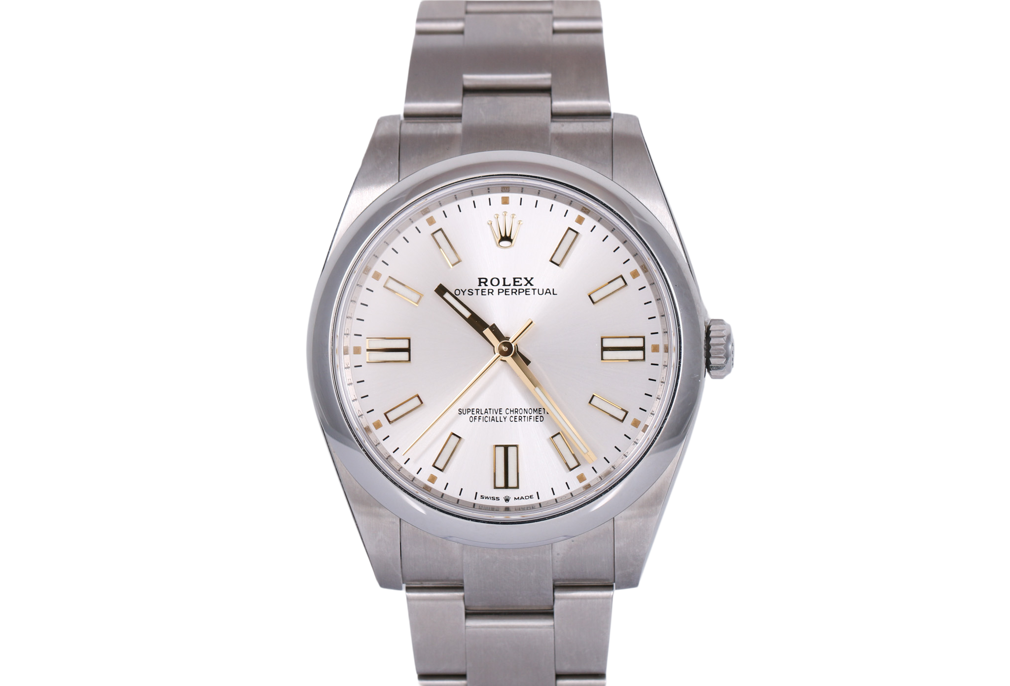 NOS UNWORN Full Sticker 2022 Rolex Oyster Perpetual 41mm - 124300 (Silver)