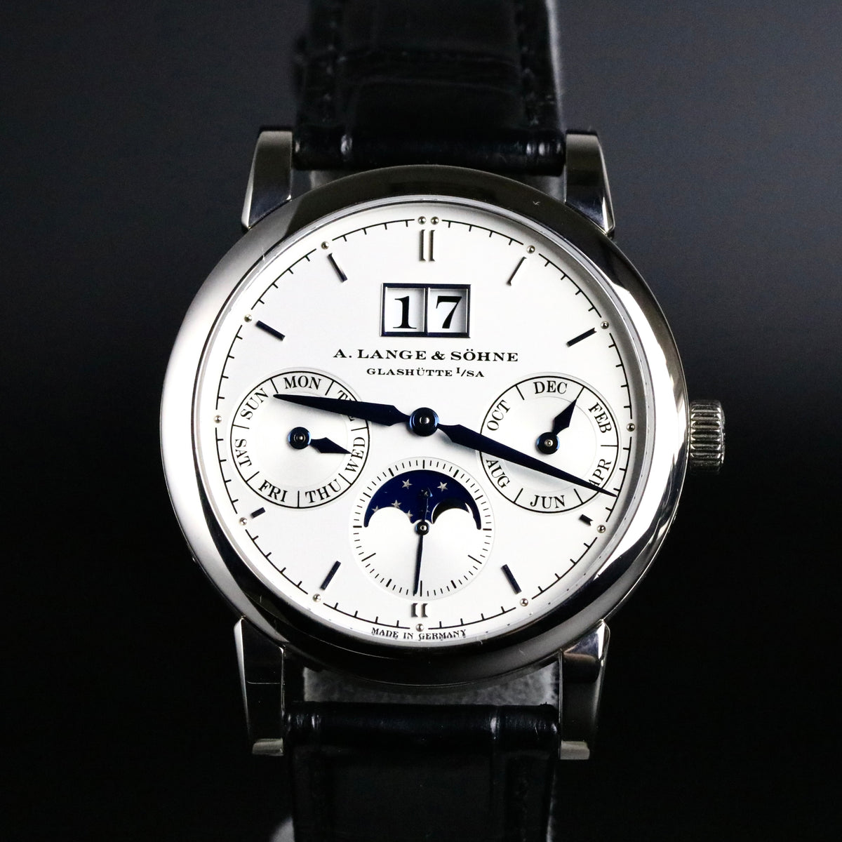 2012 A. LANGE & SOHNE 330.026 Saxonia Annual Calendar 18K White Gold with Box & Papers