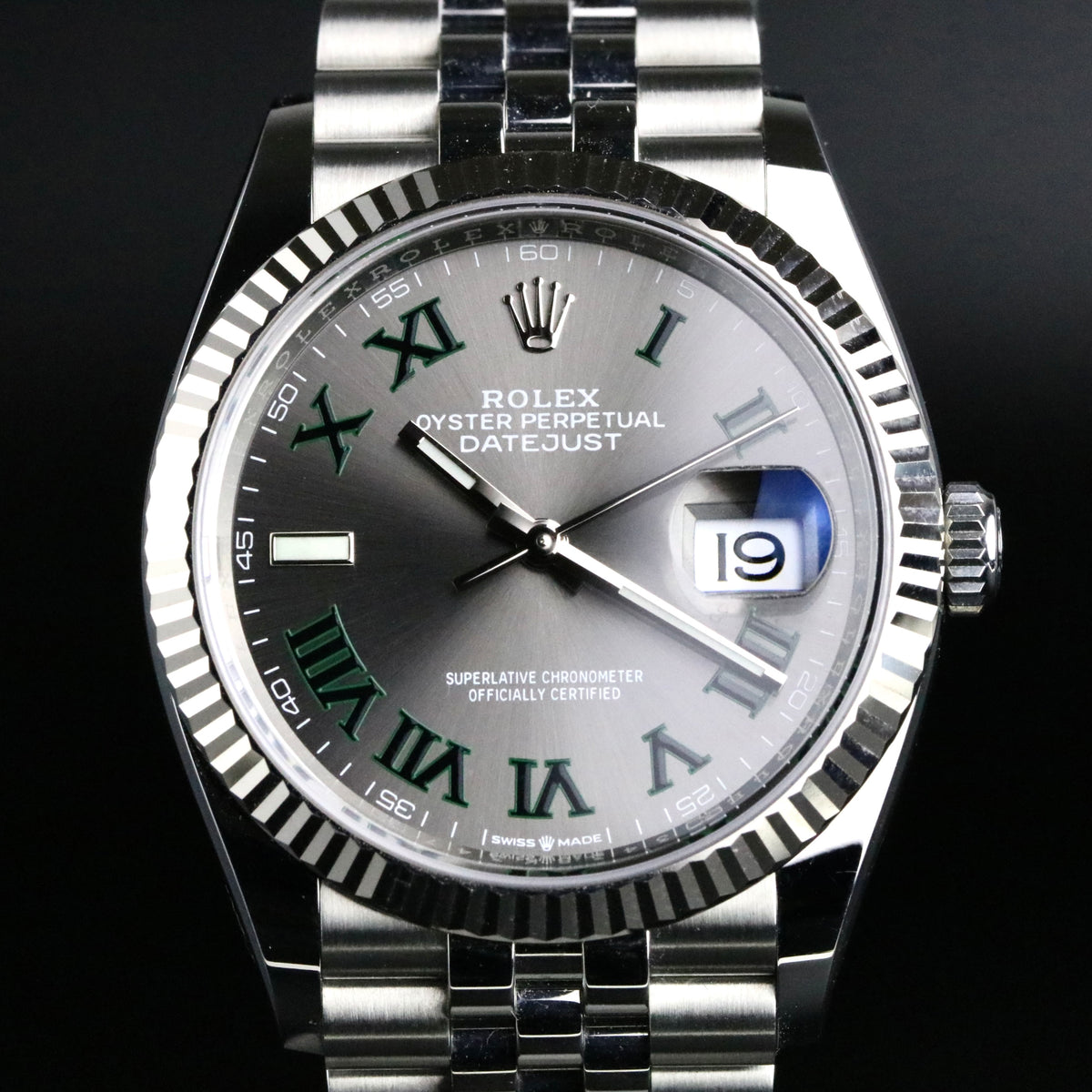2022 Rolex 126234 Datejust 36mm Wimbledon Dial Jubilee Bracelet Box & Papers