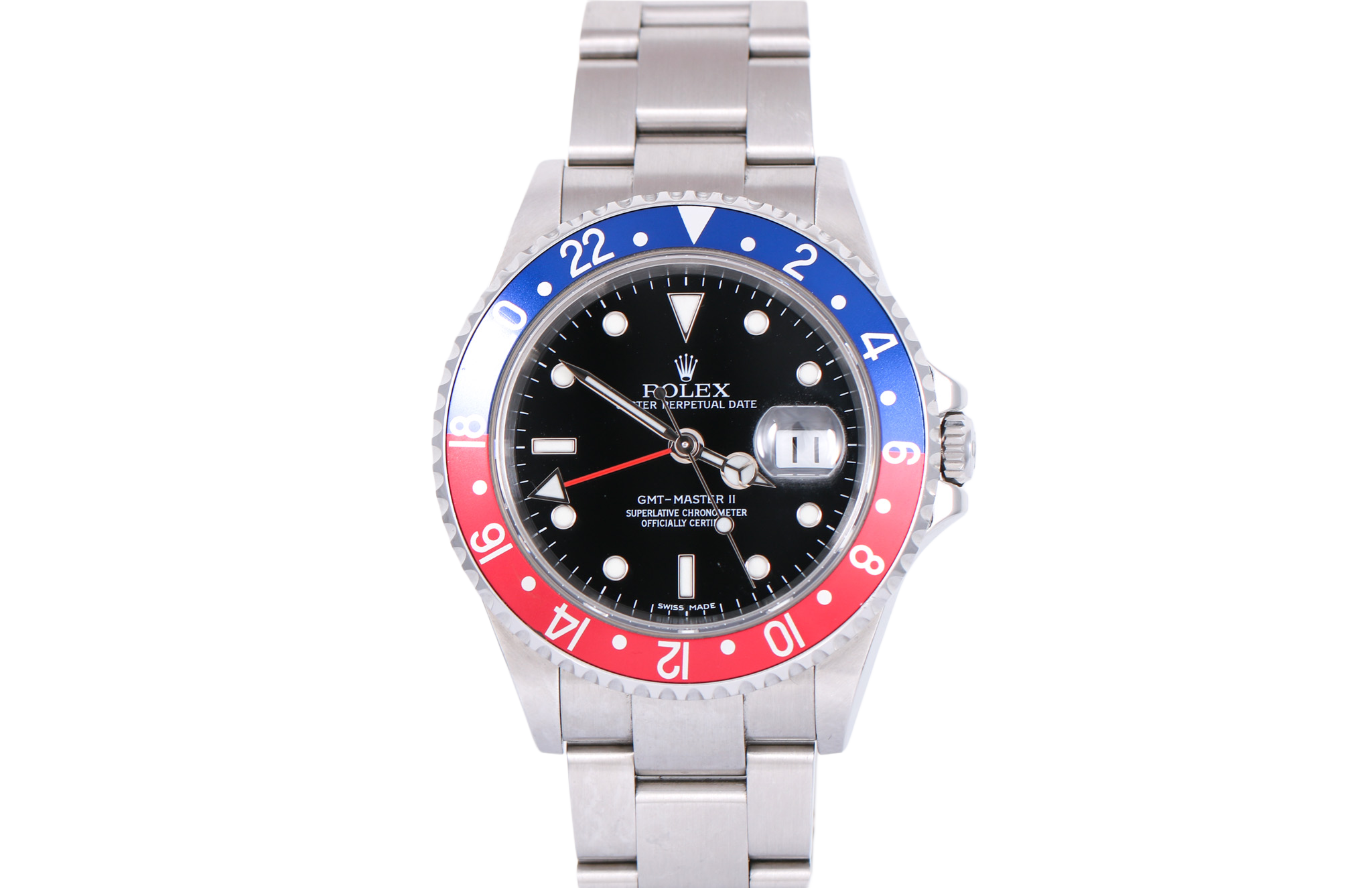 2006 Rolex GMT-Master II 40mm No Holes Case - 16710 (Pepsi)