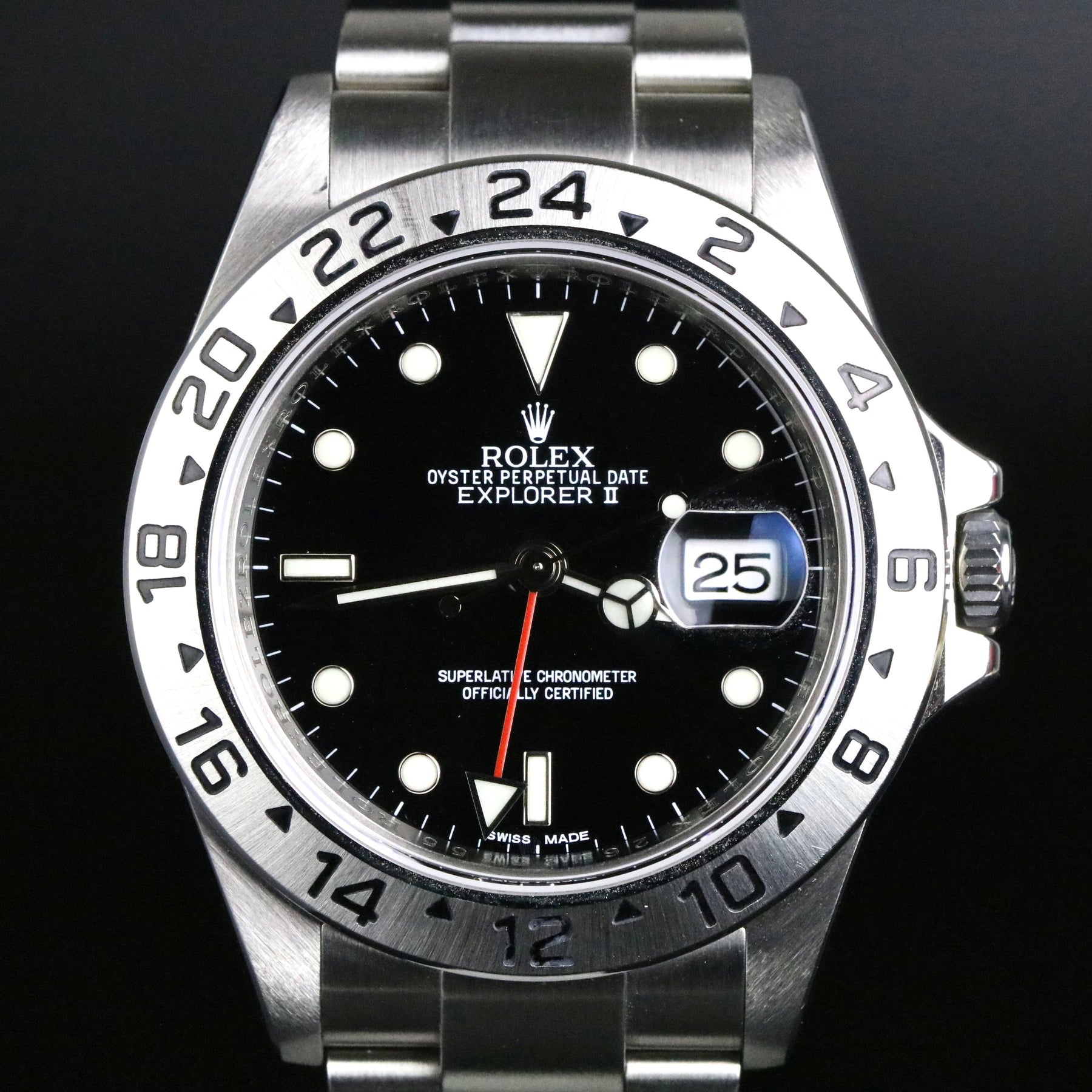 2012 Rolex 16570 Explorer II Black Dial 3186 Movement with Box & Papers