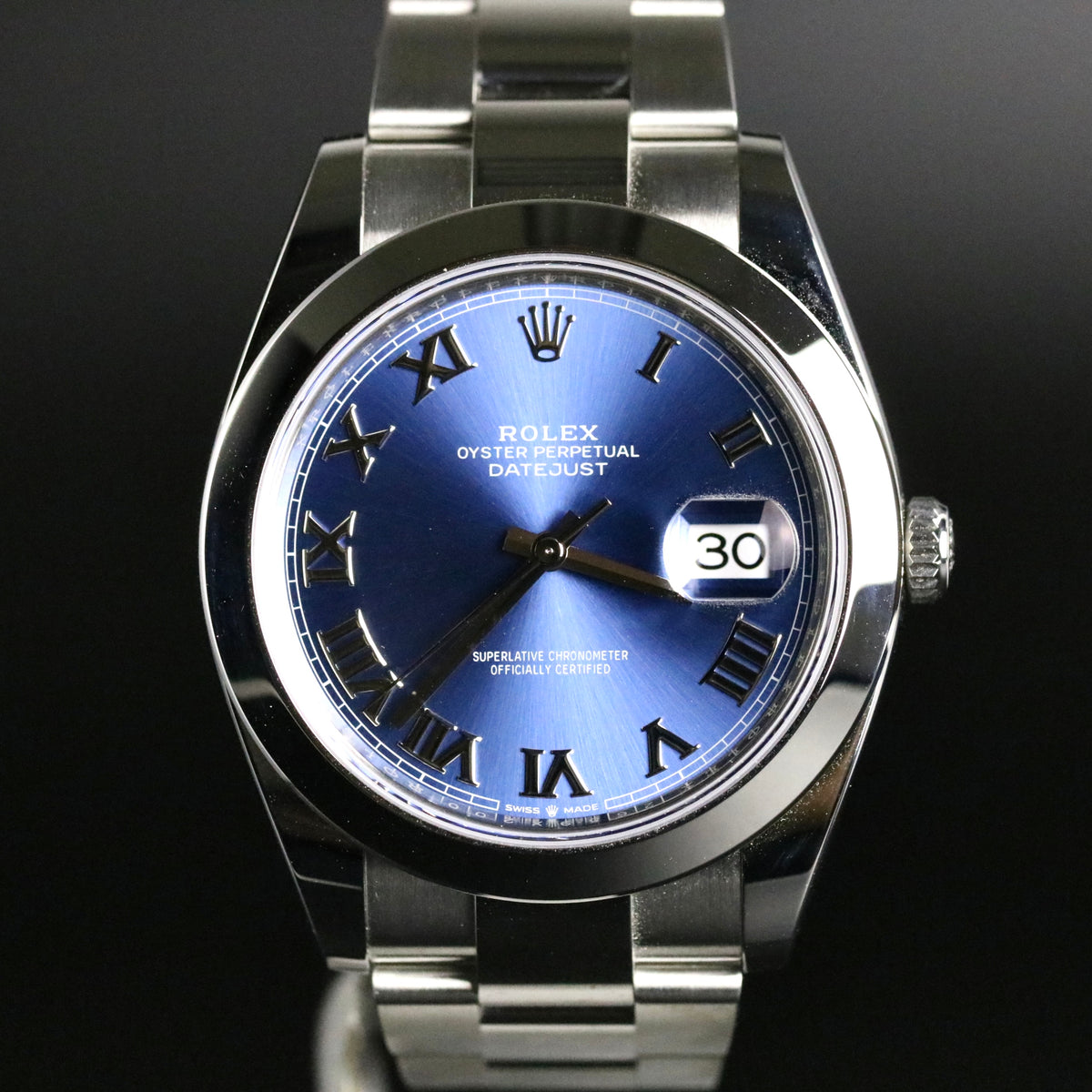 2022 Rolex 126300 Datejust 41mm Blue Roman Dial with Box & Papers
