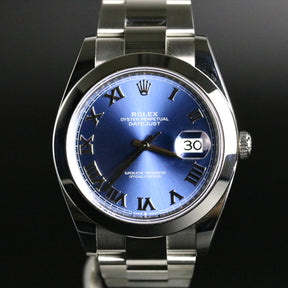 2022 Rolex 126300 Datejust 41mm Blue Roman Dial with Box & Papers