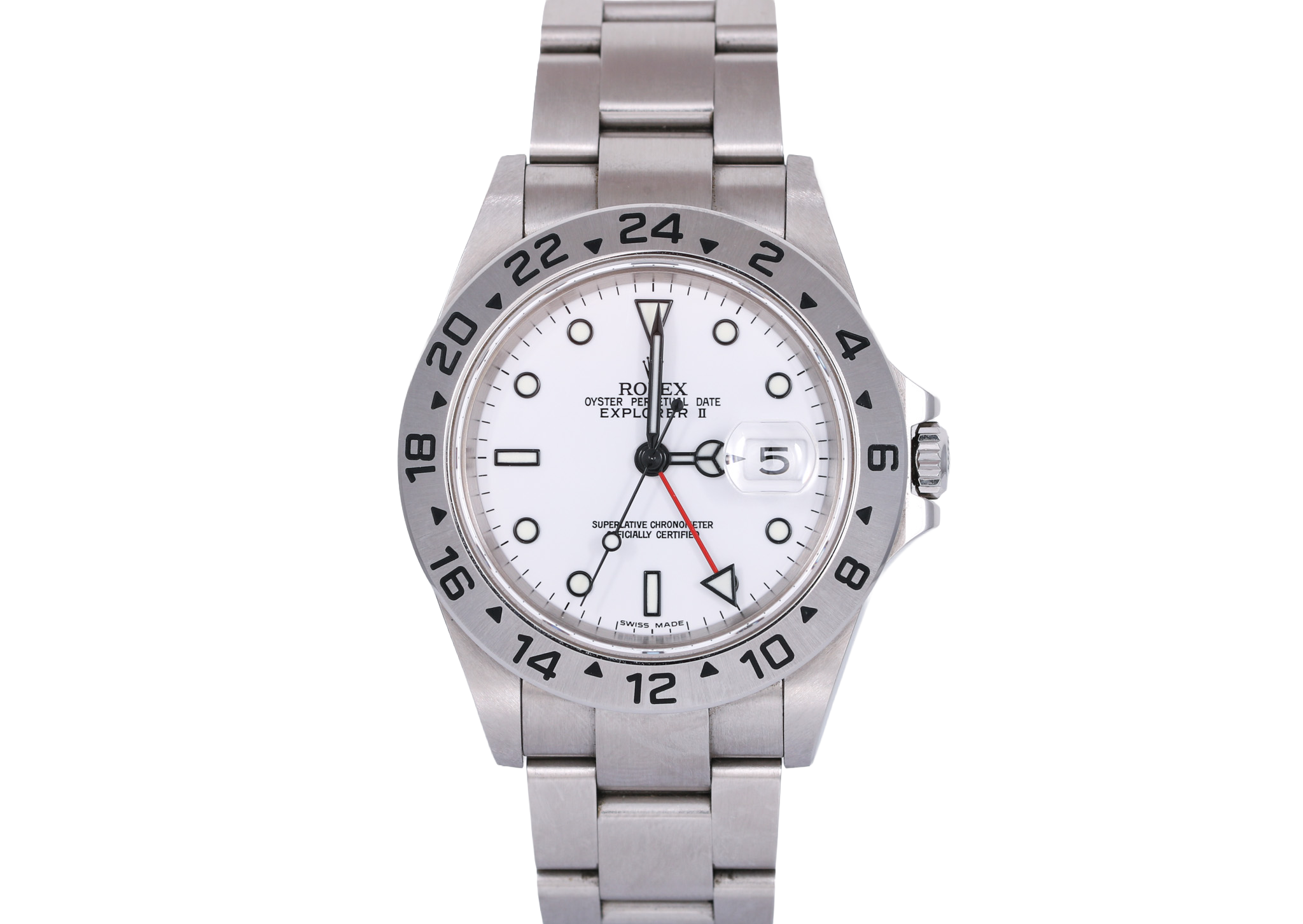 UNPOLISHED 2004 Rolex Explorer II 40mm No Holes Case - 16570 (Polar)