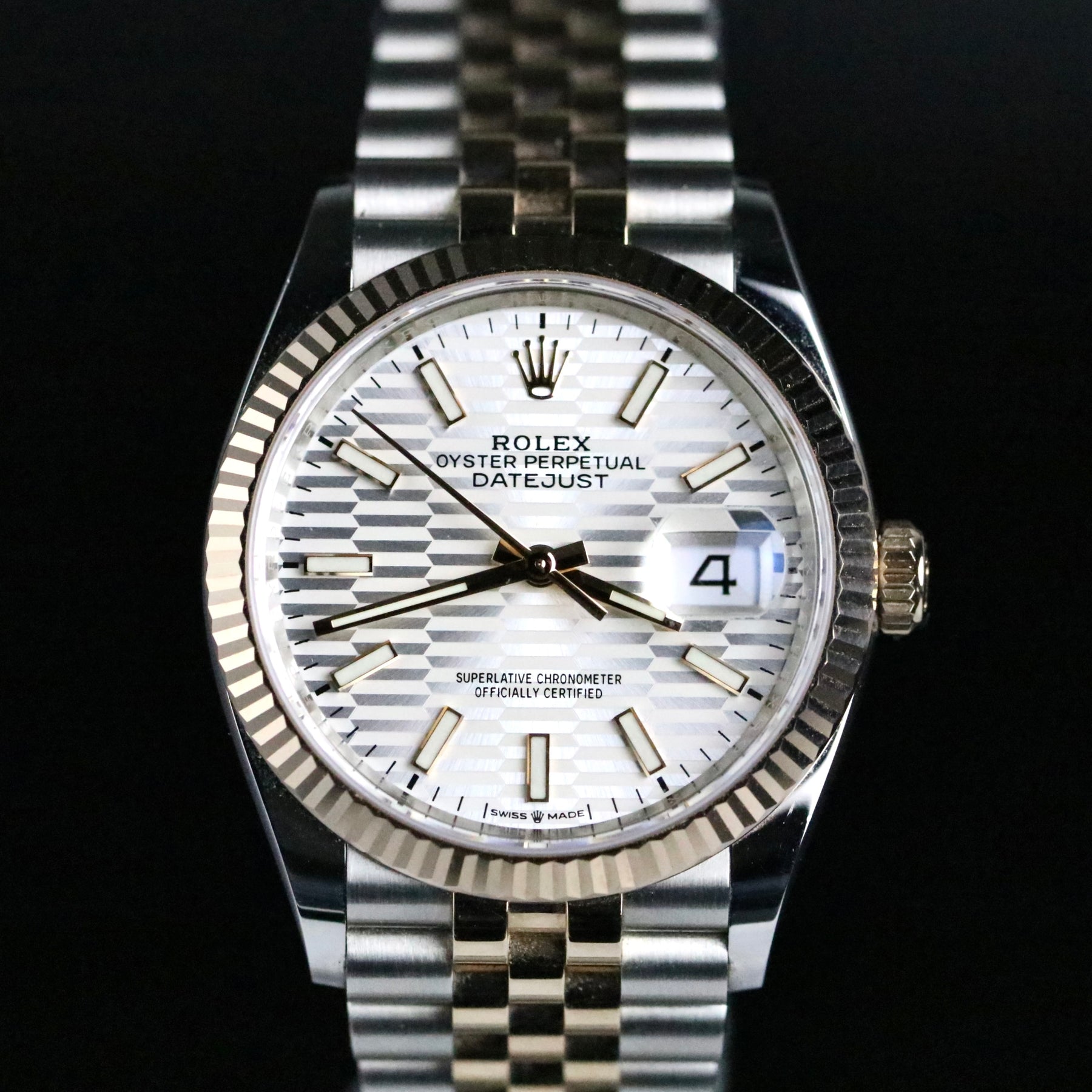 2022 Rolex 126231 Datejust 36mm White Motif Dial with Box & Papers
