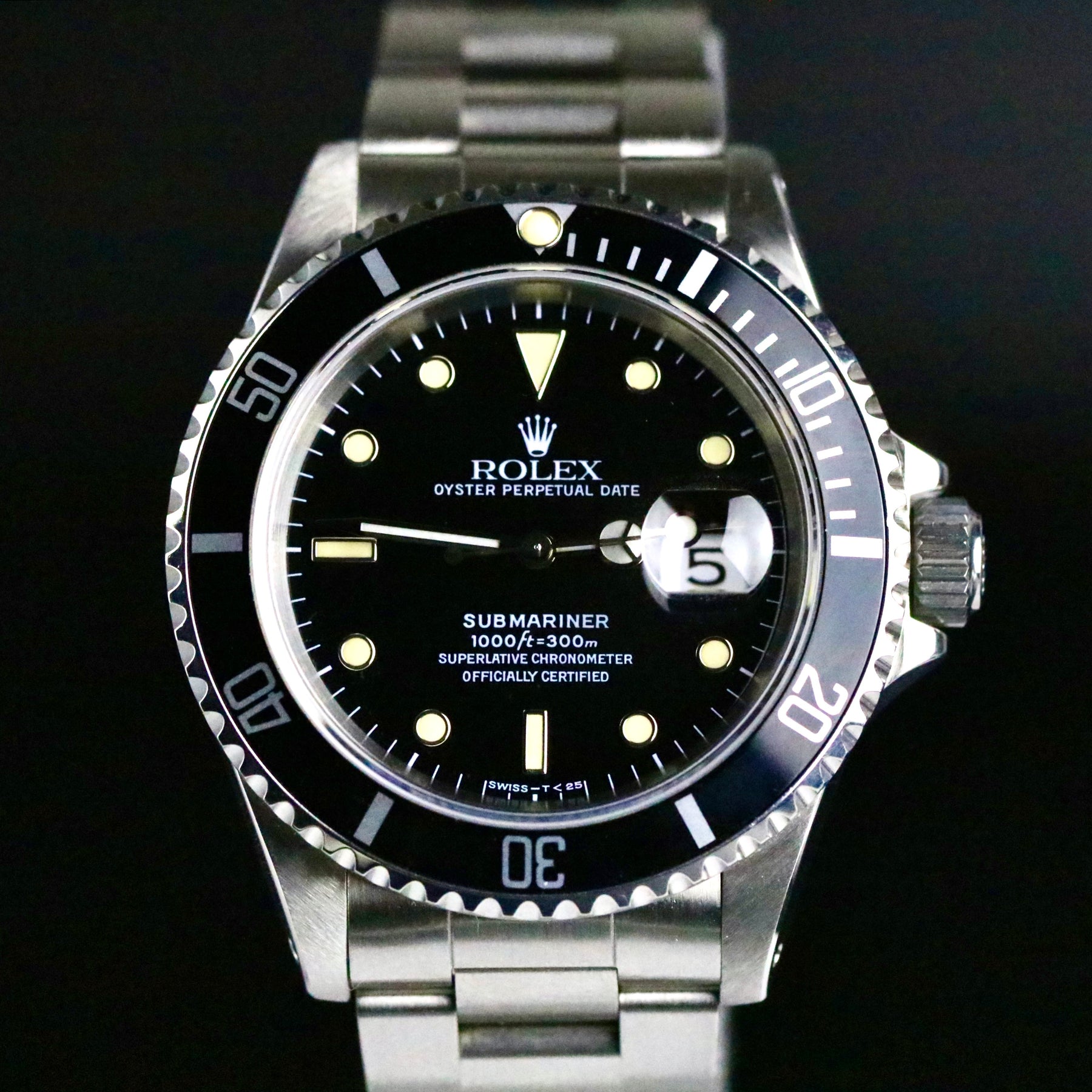 1991 Rolex 16610 Submariner Cream Patina with Box, Papers, RSC