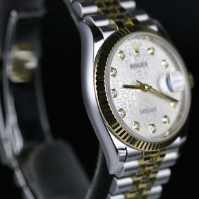 2021 Rolex 126233 Datejust 36mm Factory White Computer Diamond Dial with Box & Papers