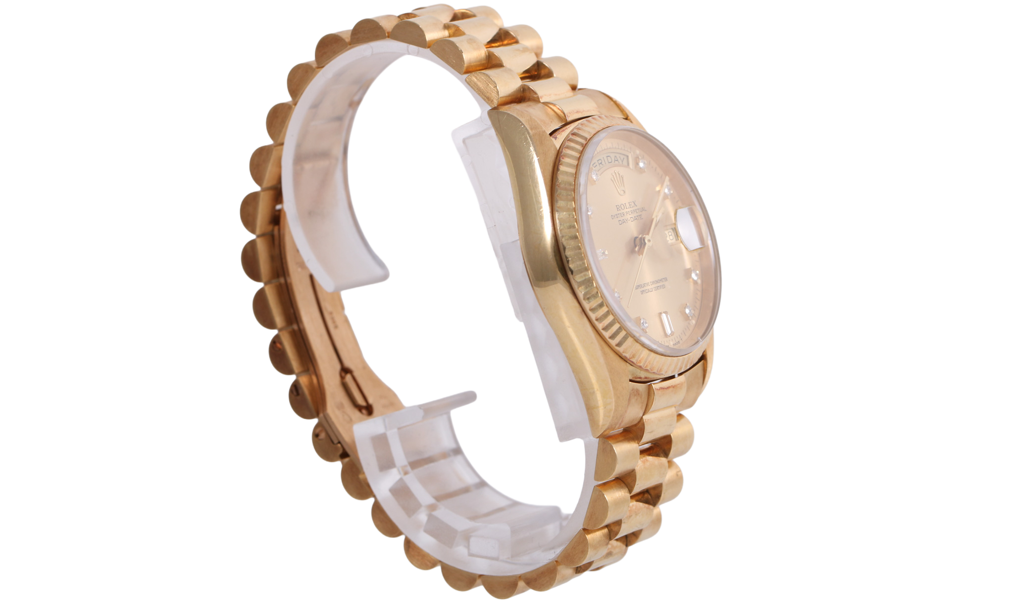 1987 Rolex Day-Date 36mm - 18238 (Factory Diamond Champagne)