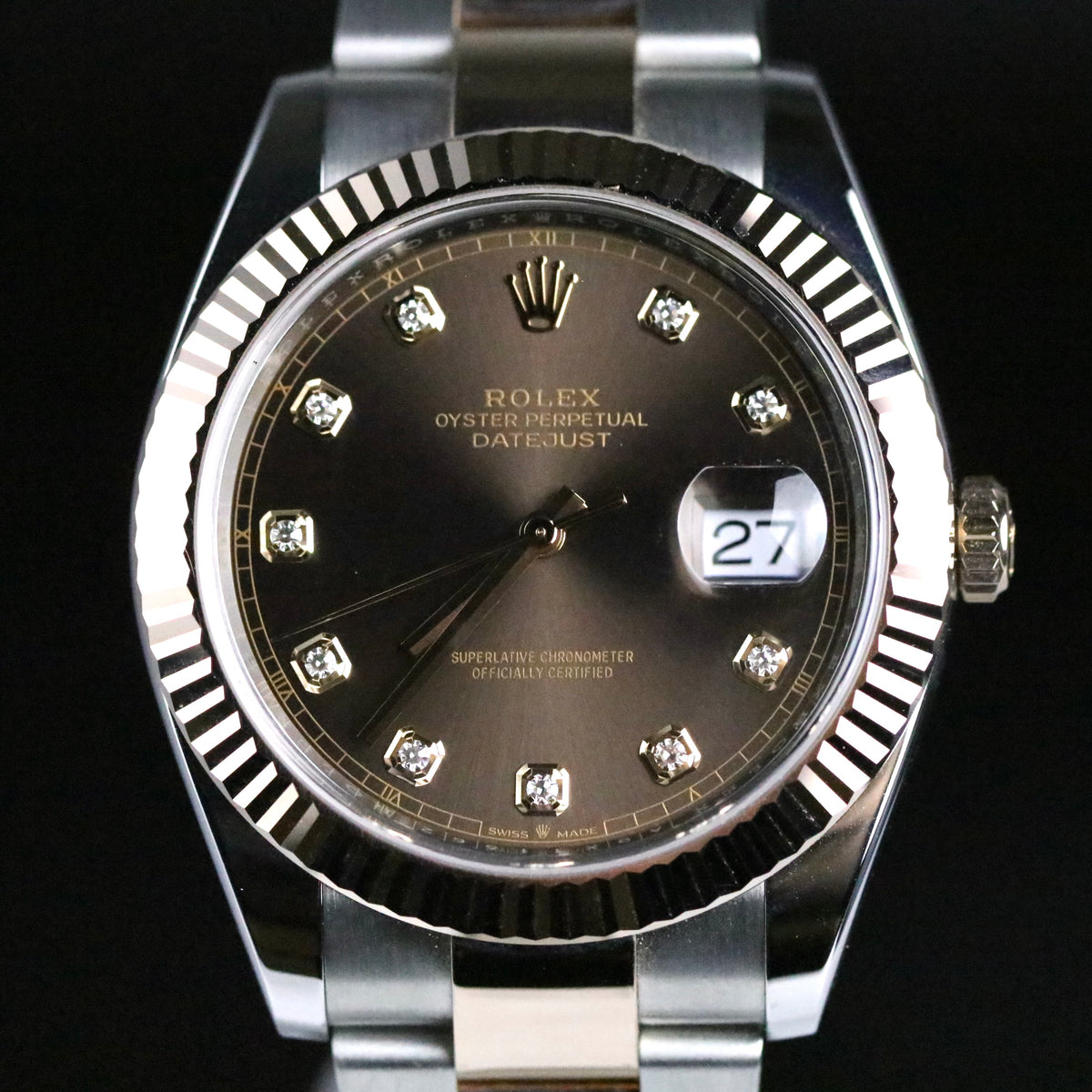 2019 Rolex 126331 Datejust 41mm Chocolate Diamond Dial with Box & Paper