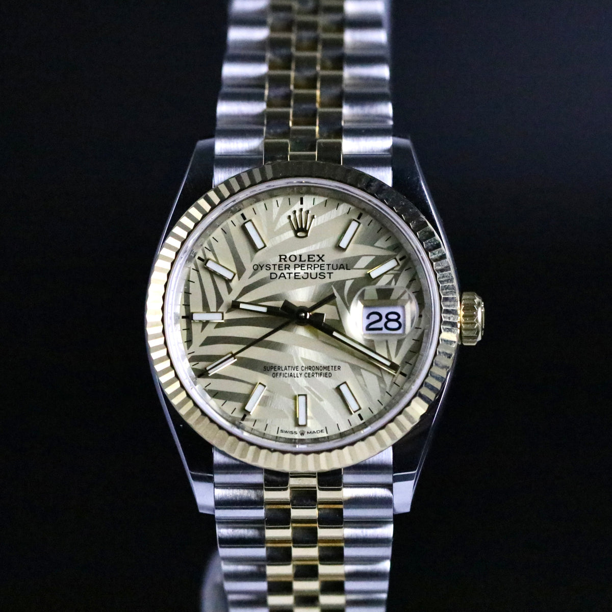 2022 Rolex 126233 Datejust 36mm Palm Dial with Box & Papers