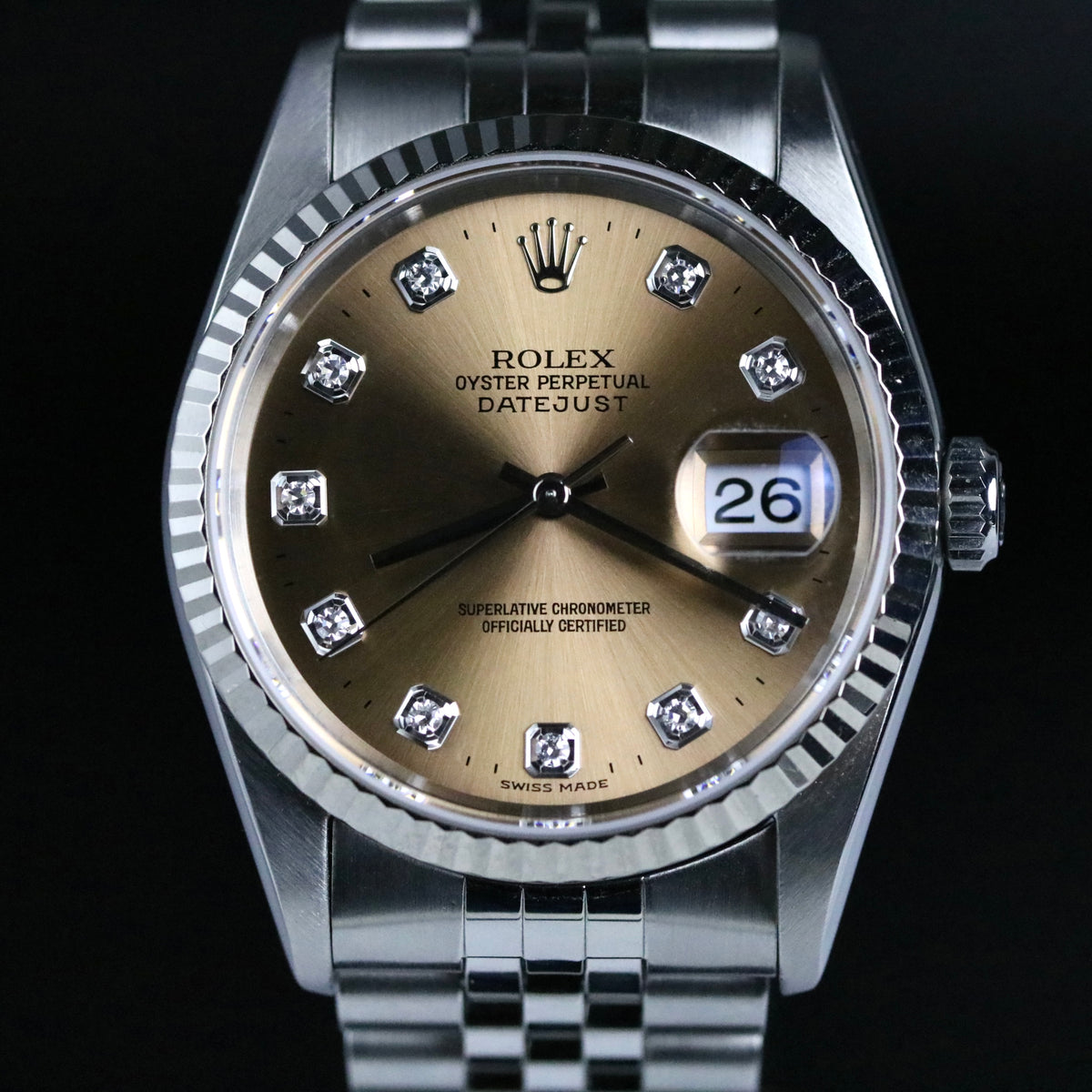 1996 Rolex 16234 Datejust 36mm Factory Pink Diamond Dial with RSC(2023)