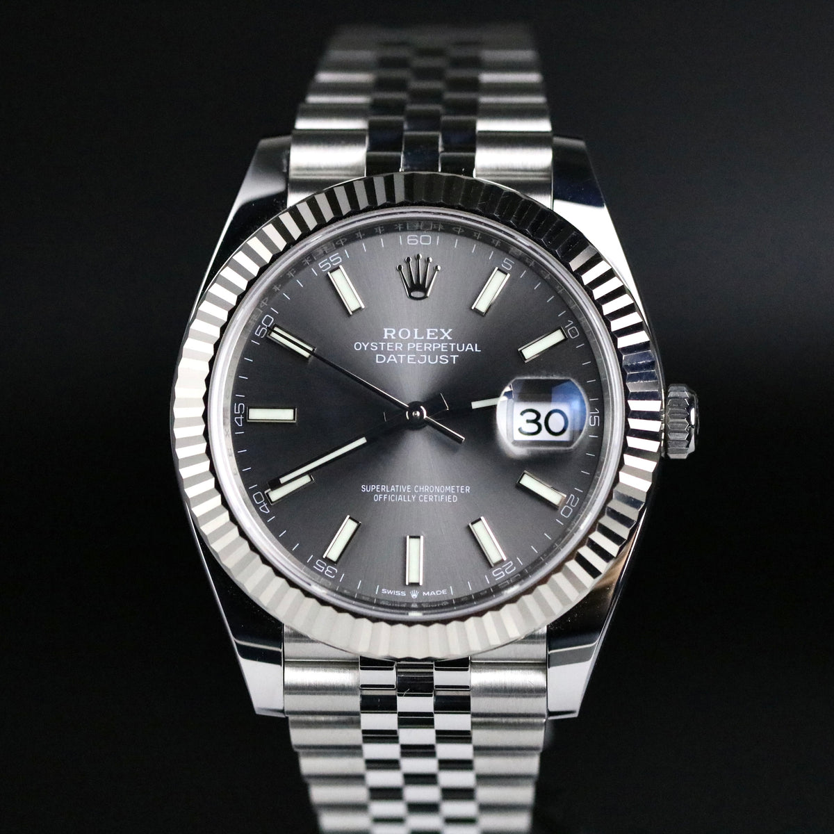 2021 Rolex 126334 Datejust 41mm Rhodium Dial with Box & Papers