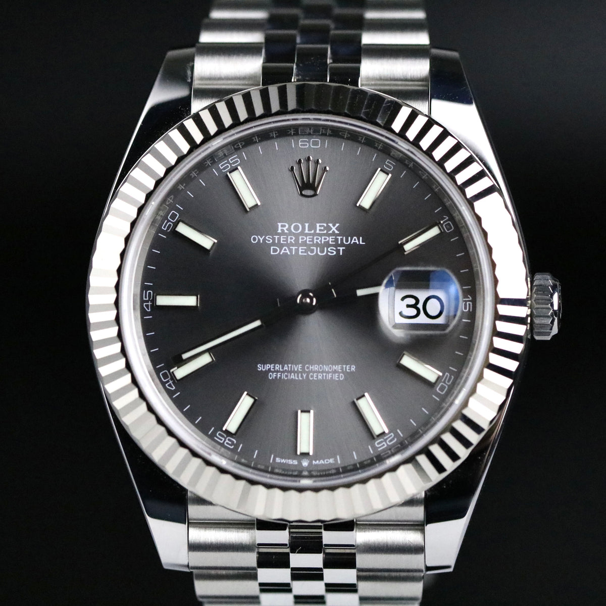 2021 Rolex 126334 Datejust 41mm Rhodium Dial with Box & Papers