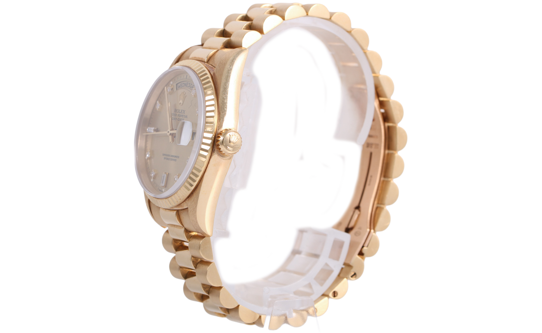 1987 Rolex Day-Date 36mm - 18238 (Factory Champagne Diamond)
