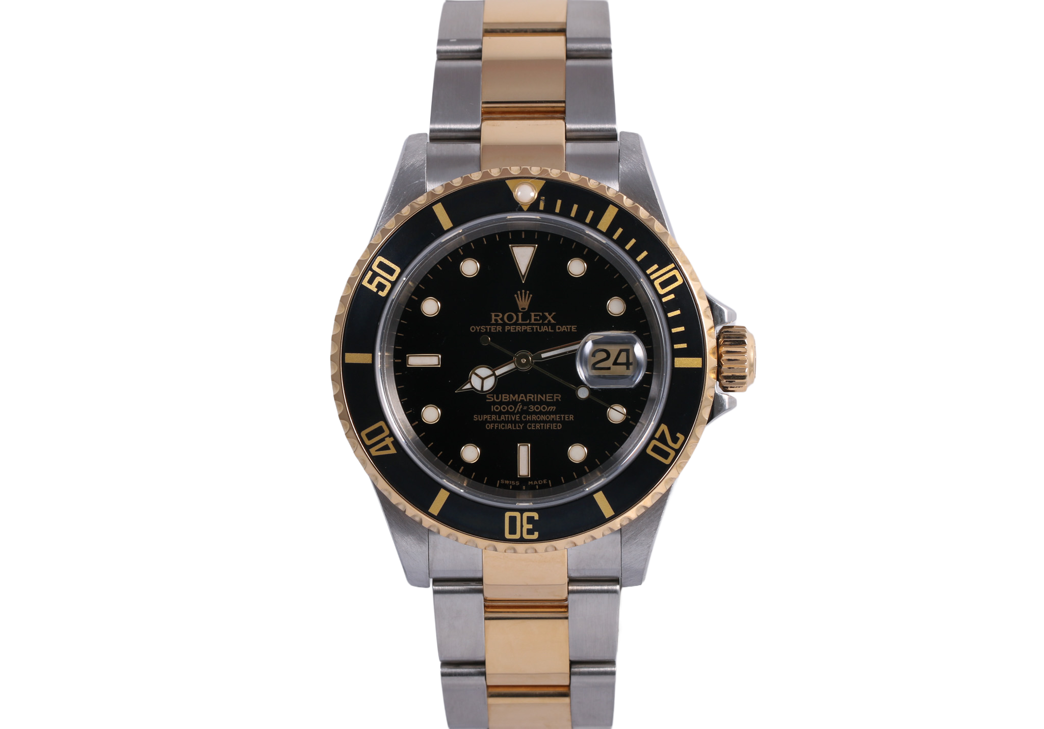 2005 Rolex Submariner Date 40mm No Holes Case - 16613 (Black)