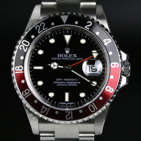 2007 Rolex 16710 GMT-MASTER II Coke 3186 Movement with Box & Papers