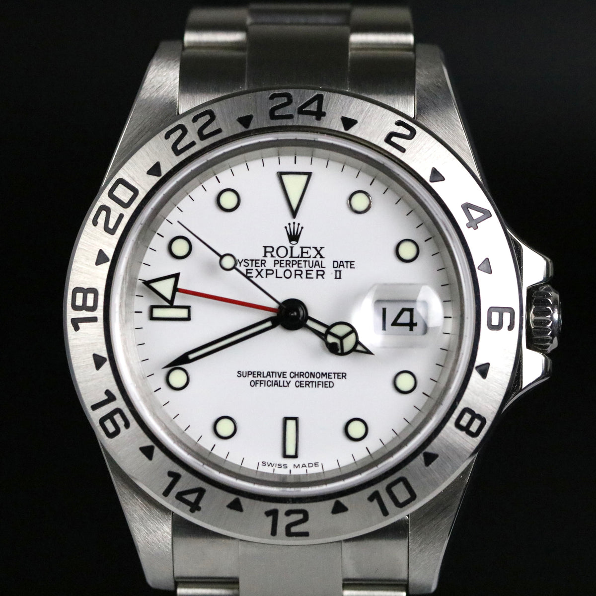 2004 Rolex 16570 Explorer II "Polar" No Holes Case 40mm