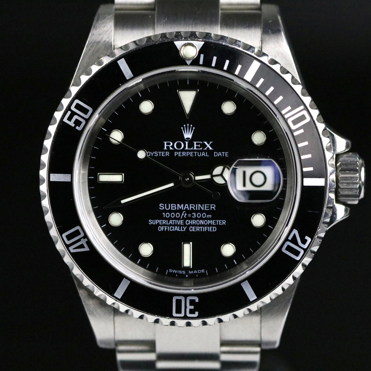 2006 Rolex 16610 Submariner No Holes Case with RSC