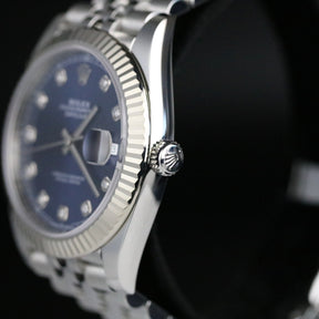2021 Rolex 126334 Datejust 41mm Blue Diamond Dial with Box & Papers