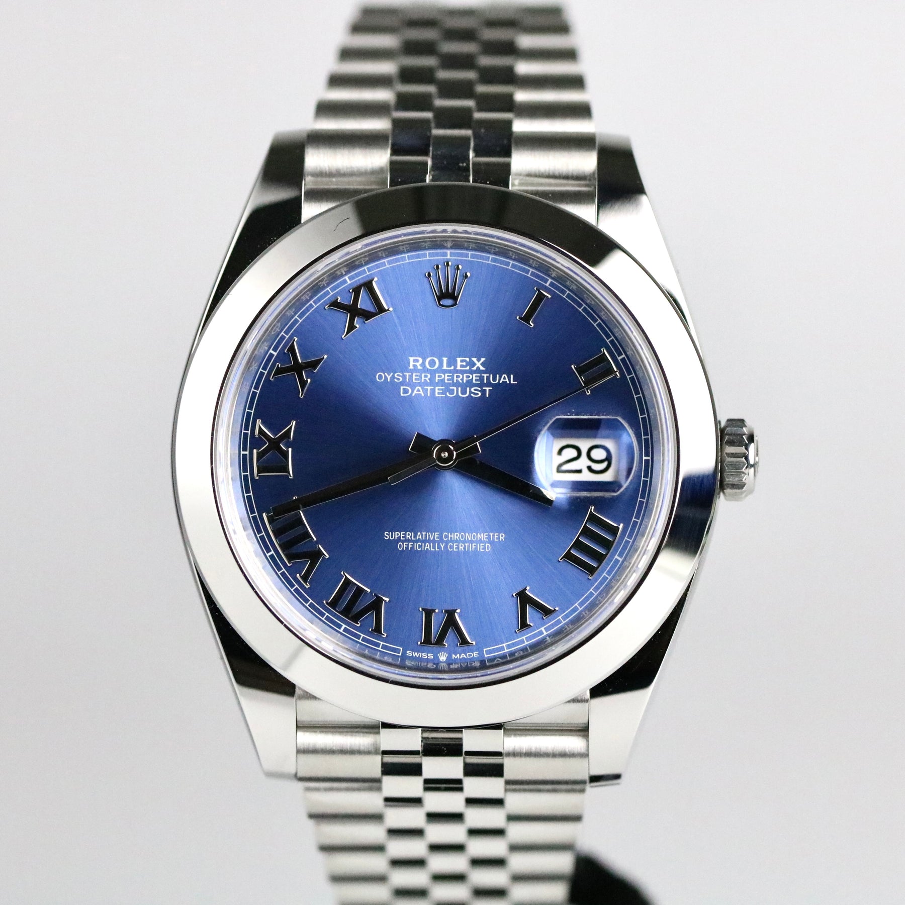 UNWORN 2023 Rolex 126300 Datejust 41mm Blue Roman Dial with Box & Papers