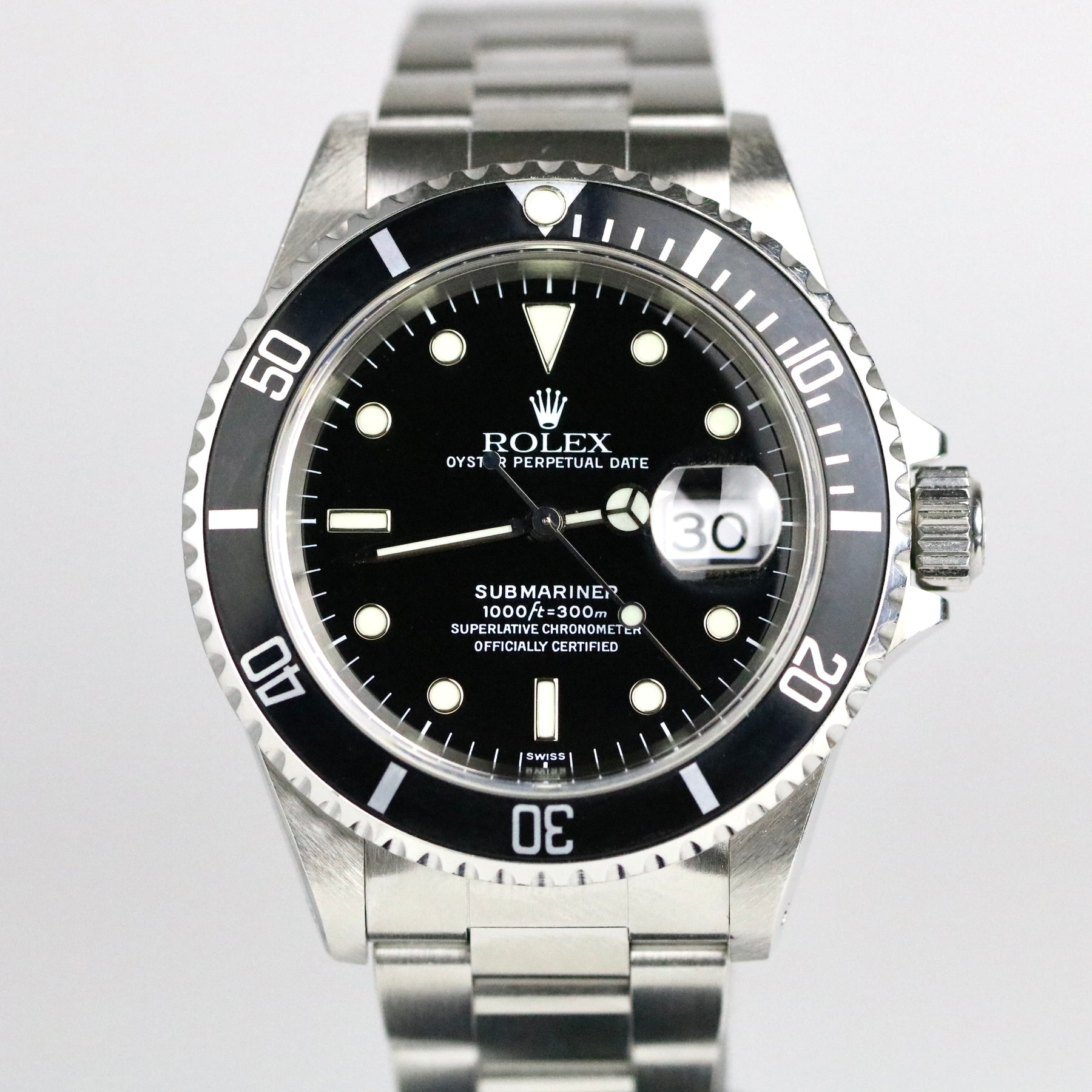 1997 Rolex 16610 Submariner "SWISS" Dial with Box & Papers