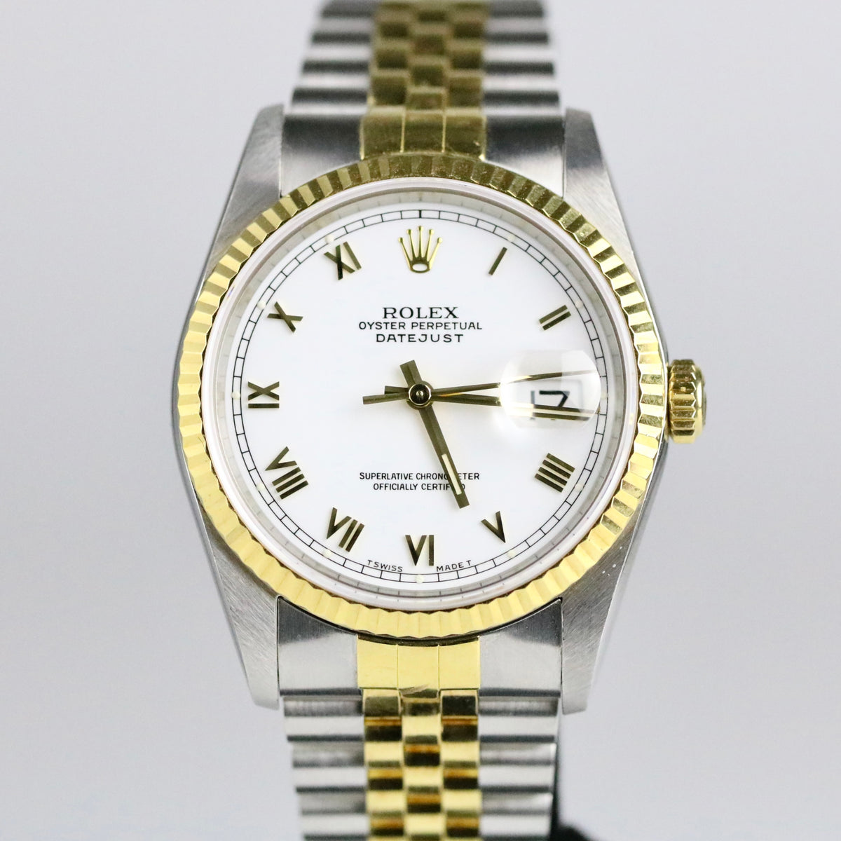 1987 Rolex 16233 Datejust 36mm White Roman Dial with Box & Papers
