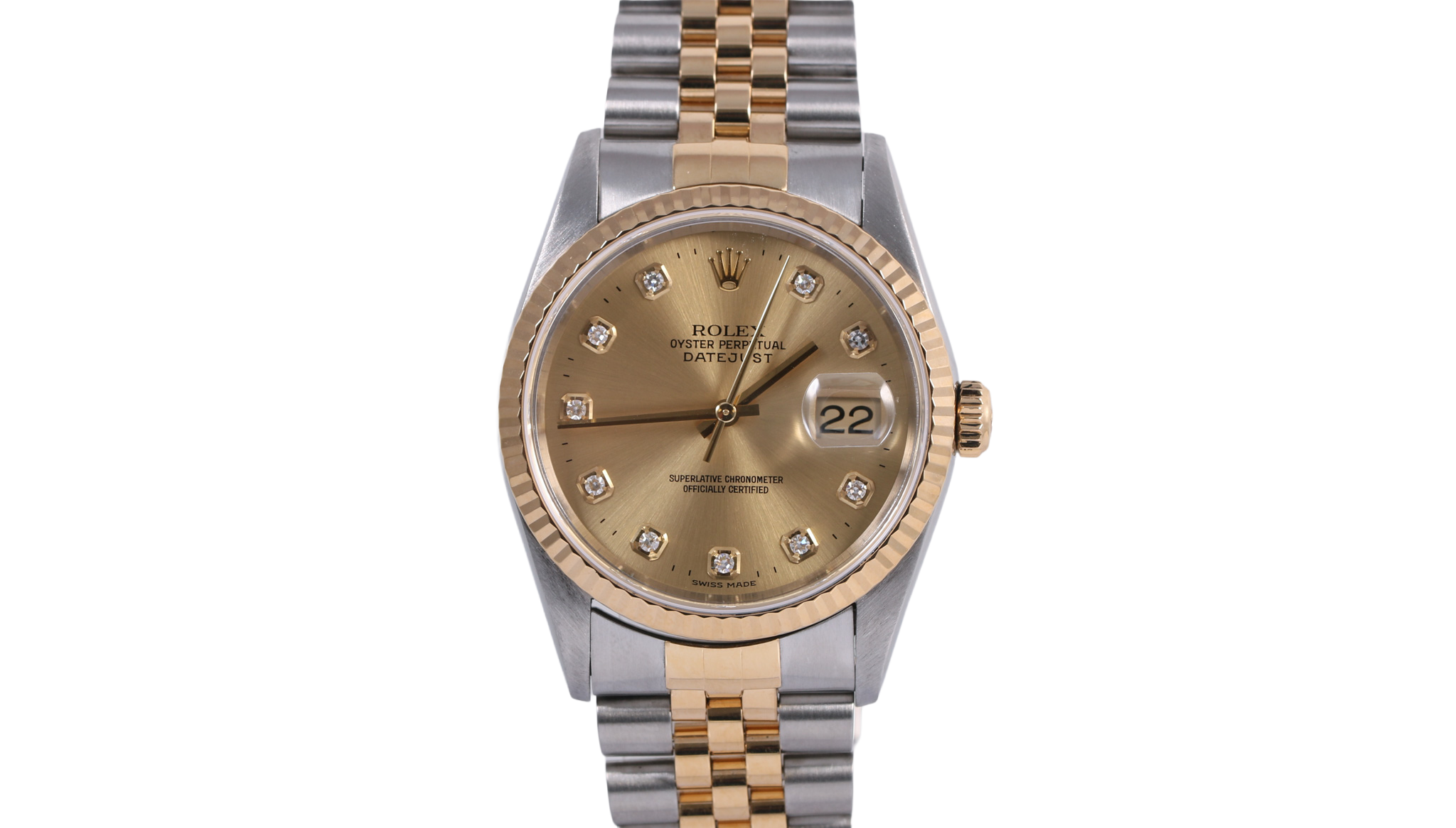 1997 Rolex Datejust 36mm - 16233 (Factory Champagne Diamond)