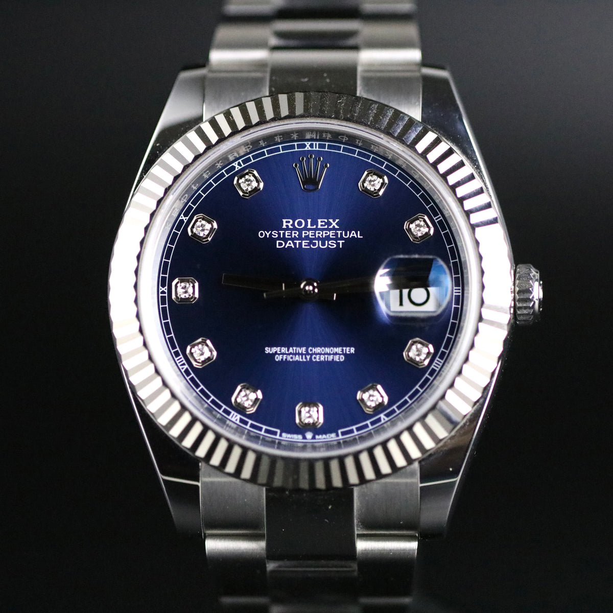 2022 Rolex 126334 Datejust 41mm Blue Diamond Dial with Box & Papers