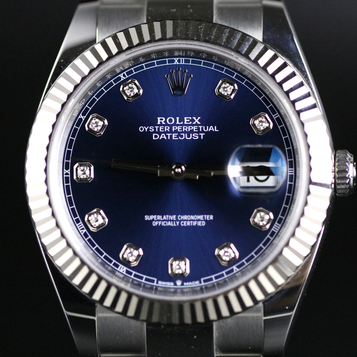 2022 Rolex 126334 Datejust 41mm Blue Diamond Dial with Box & Papers