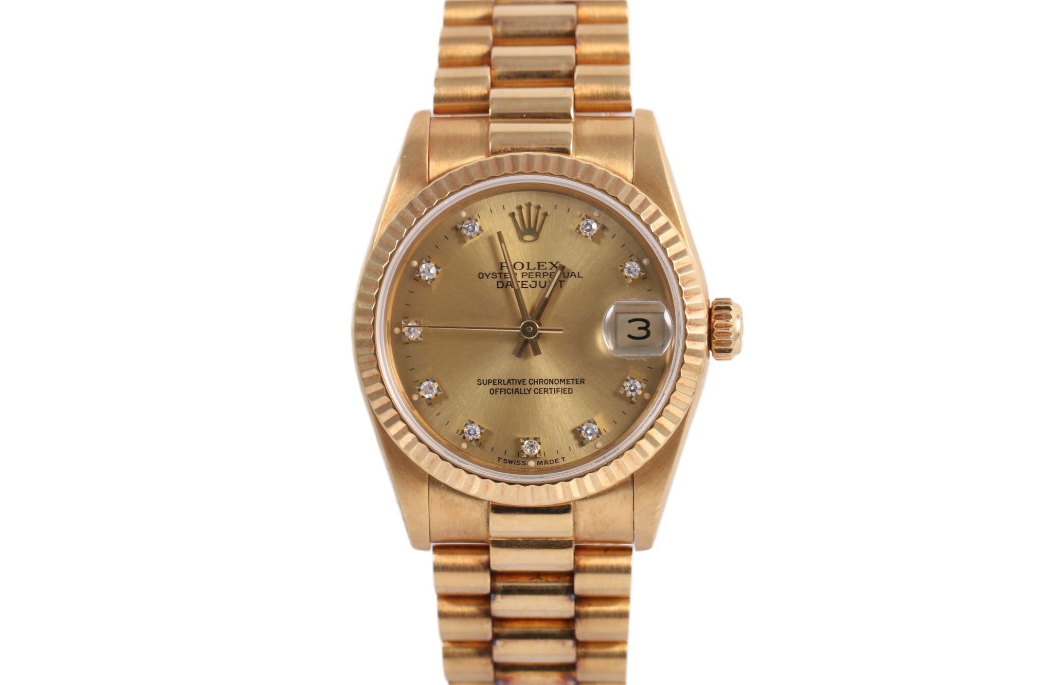 1987 Rolex Datejust 31mm - 68278 (Factory Champagne Diamond)