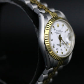 1990 Rolex 69173 Datejust 26mm White Roman Dial with Box & Papers