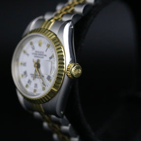 1990 Rolex 69173 Datejust 26mm White Roman Dial with Box & Papers