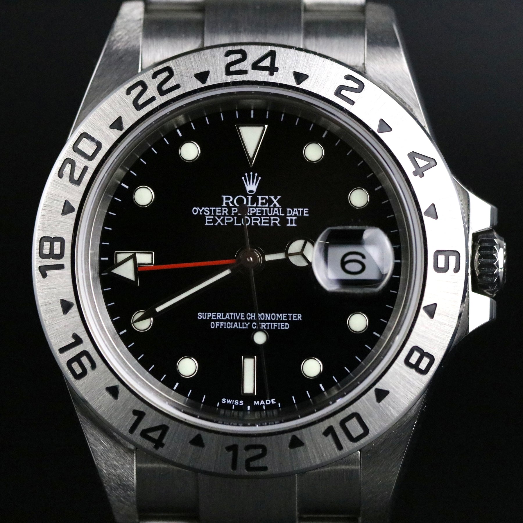 2004 Rolex 16570 Explorer II Black No Holes Case with Paper