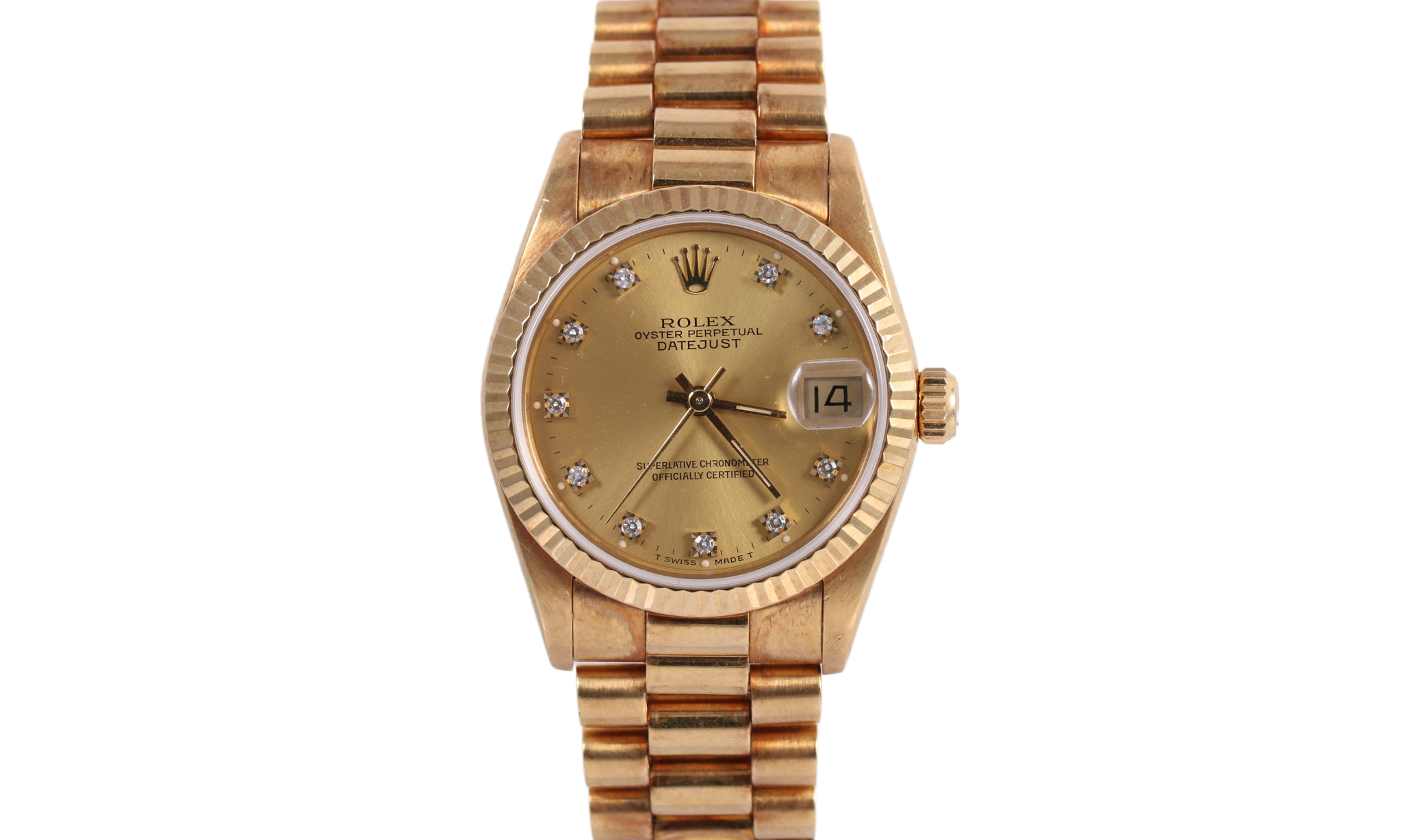 1989 Rolex Datejust 31mm - 68278G (Factory Champagne Diamond)