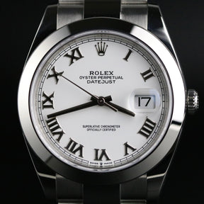 2021 Rolex 126300 Datejust 41mm White Roman with Box & Papers