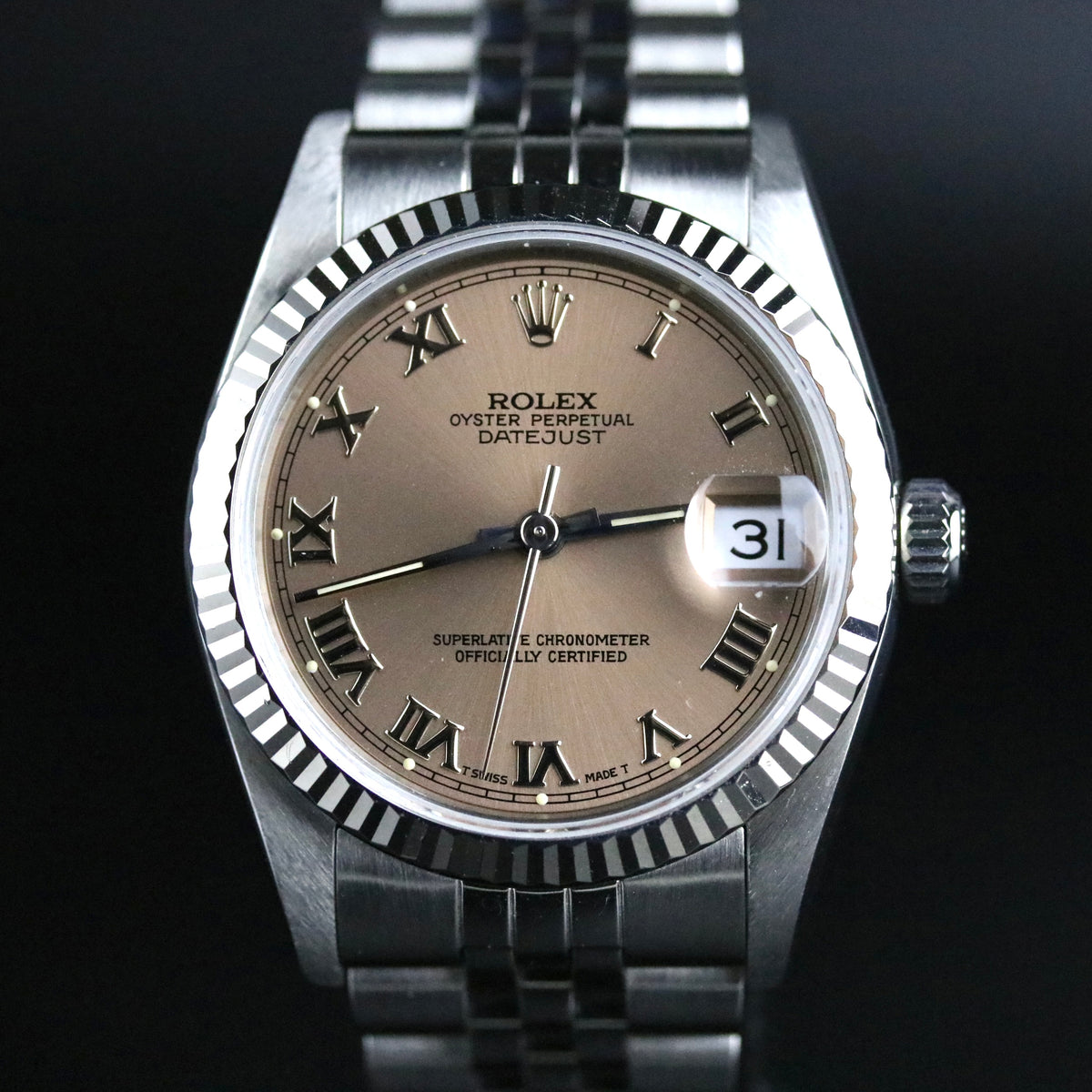 1993 Rolex 68274 Datejust 31mm Pink Roman Dial