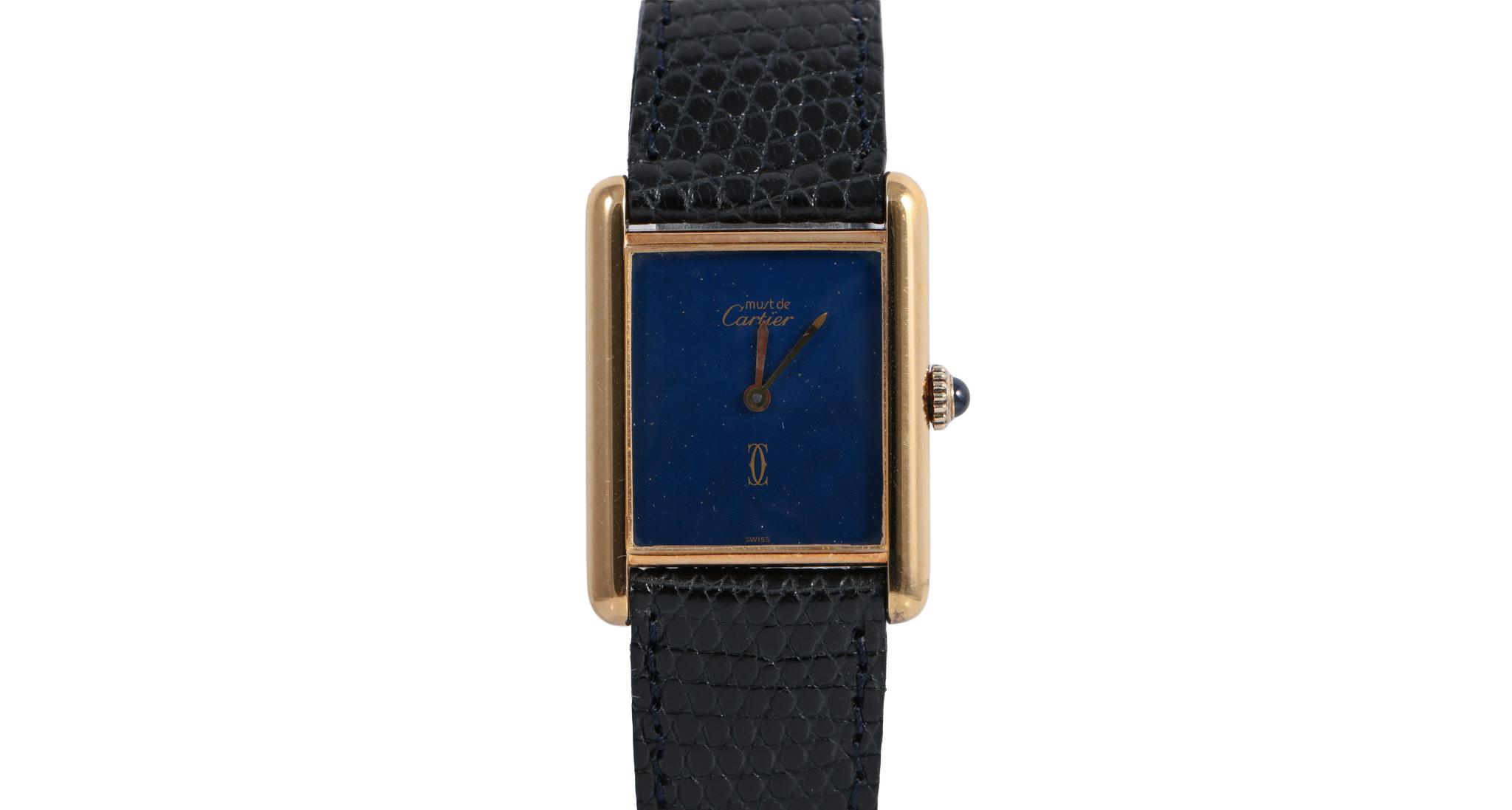 1970s Cartier Must de Tank 23mm x 30mm (Lapis)