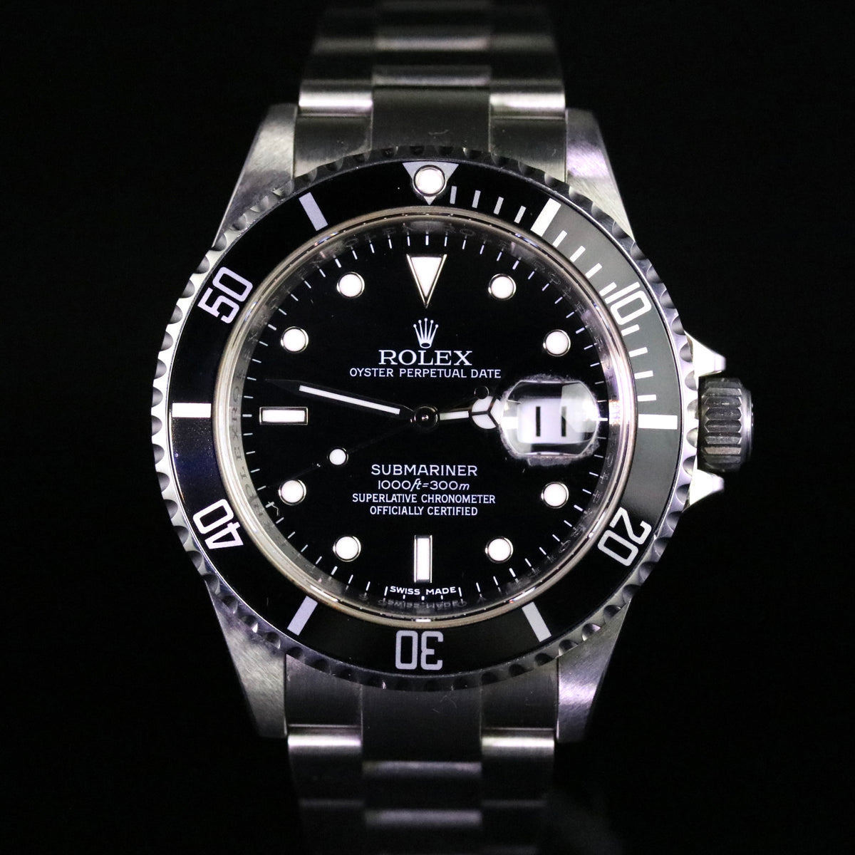 2008 Rolex 16610 Submariner Engraved Rehaut with Box & RSC