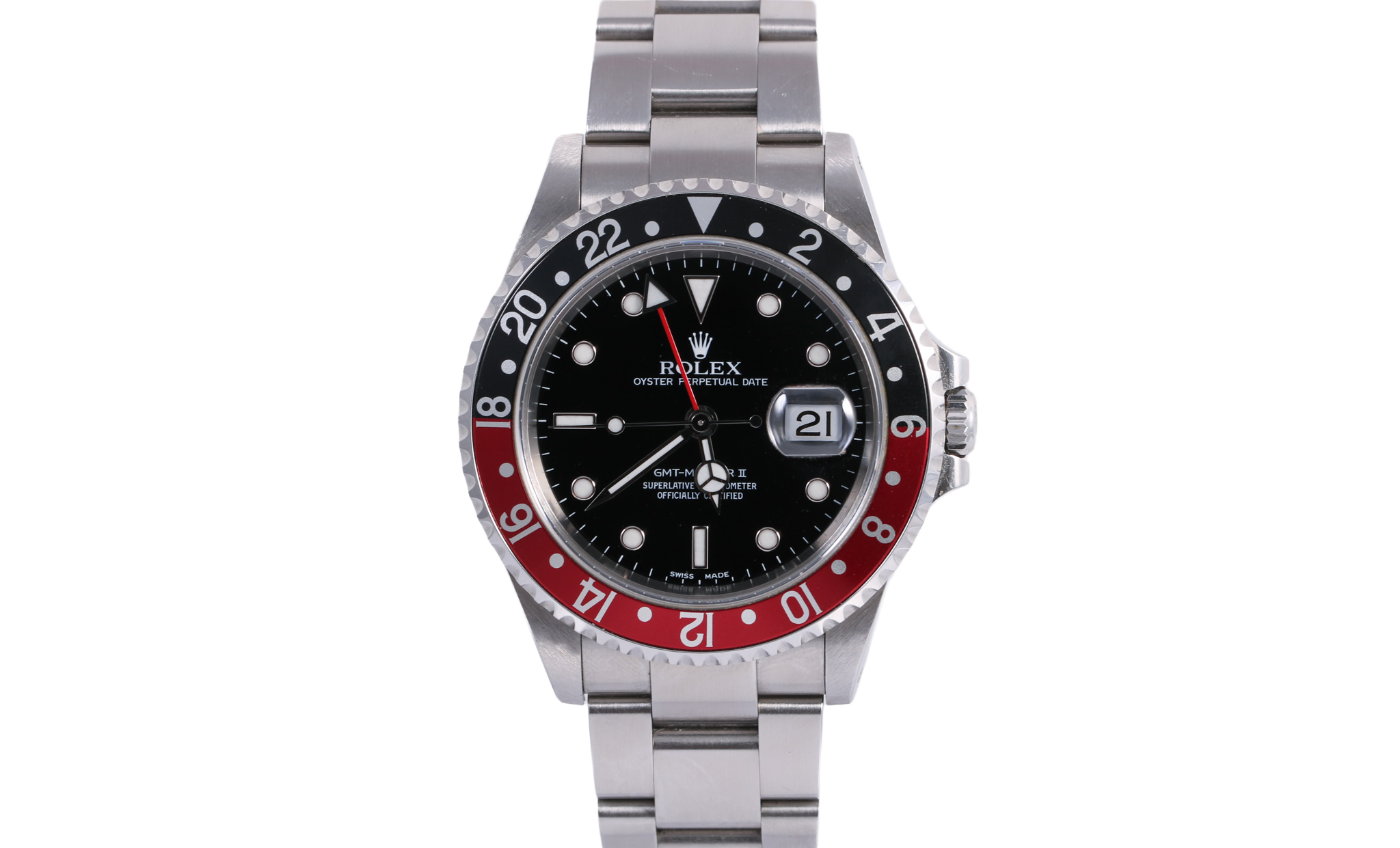 2002 Rolex GMT-Master II 40mm Solid End Links - 16710 (Coke) - Caseback Stickered