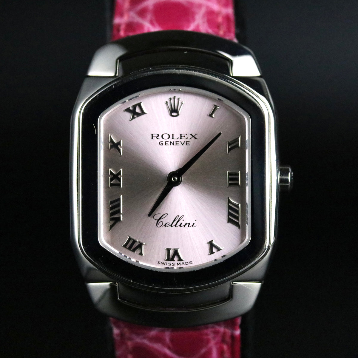 1994 Rolex 6631/9 Cellini 24mm 18K White Gold Pink Roman Dial with Papers