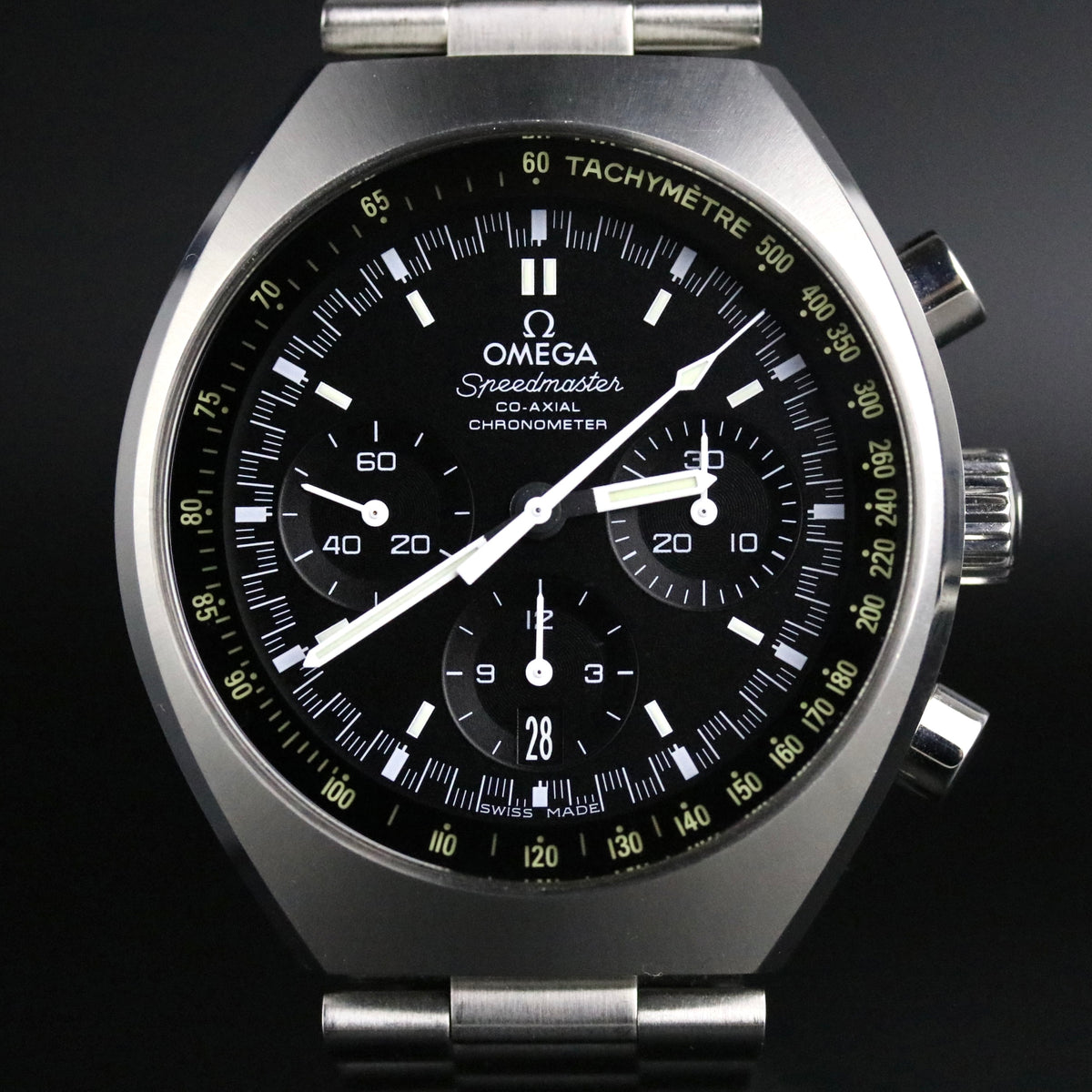 2014 OMEGA 327.10.43.50.001 Speedmaster MK-II Co-Axial Black Dial with Card