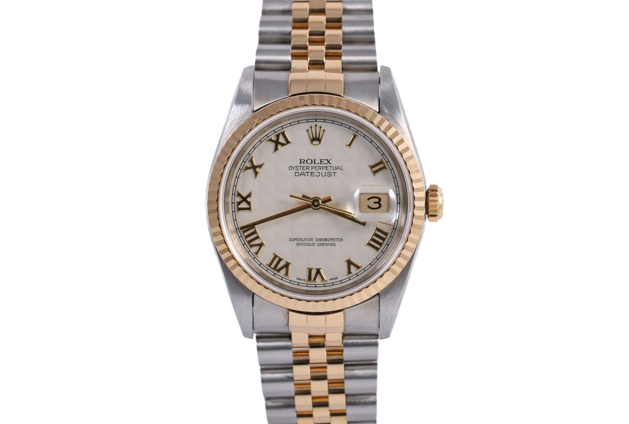 1993 Rolex Datejust 36mm - 16233 (Ivory Pyramid Roman)