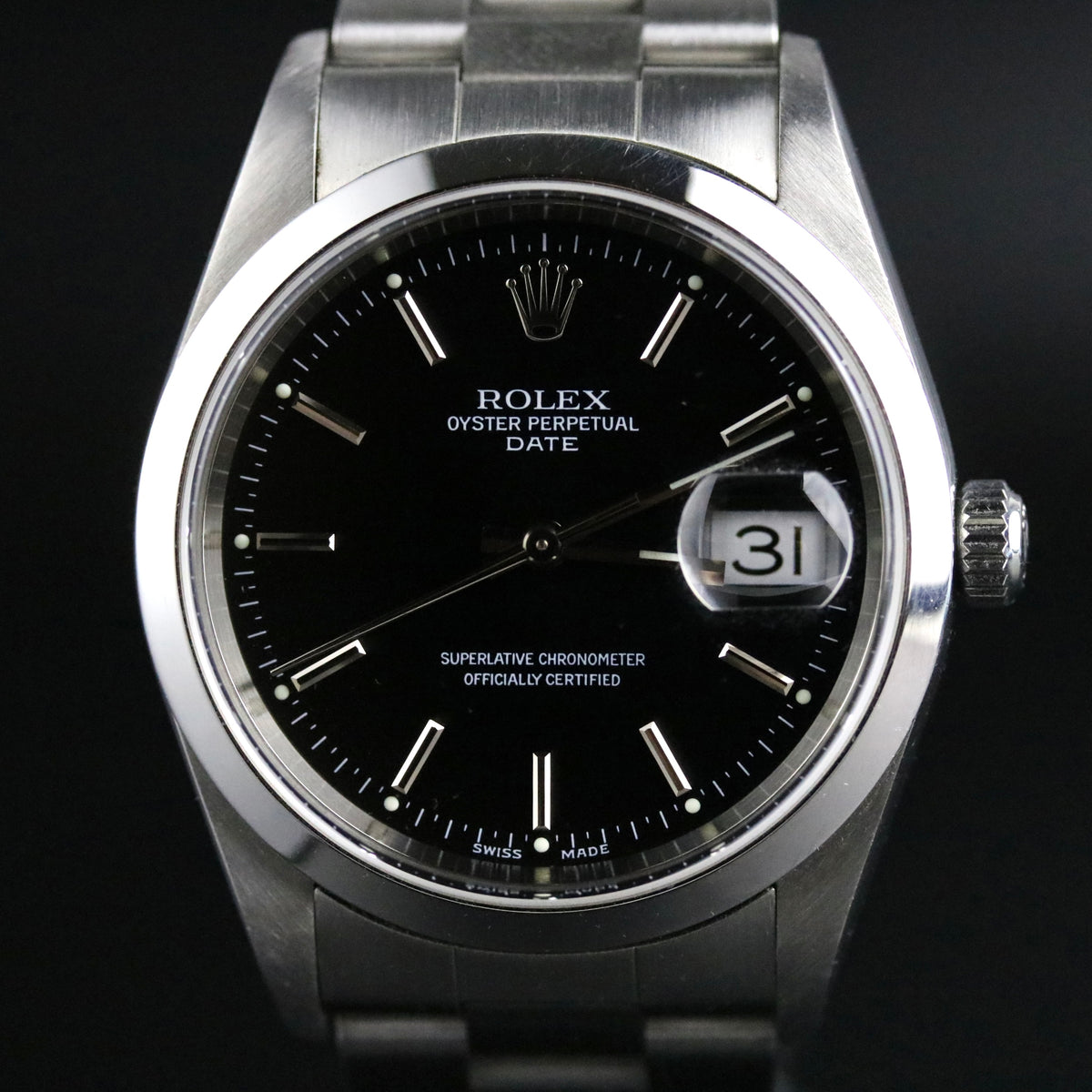 2002 Rolex 15200 Date Model 34mm Black Dial