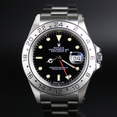 1991 ROLEX 16570 Explorer II Black Cream Patina with Service Hands